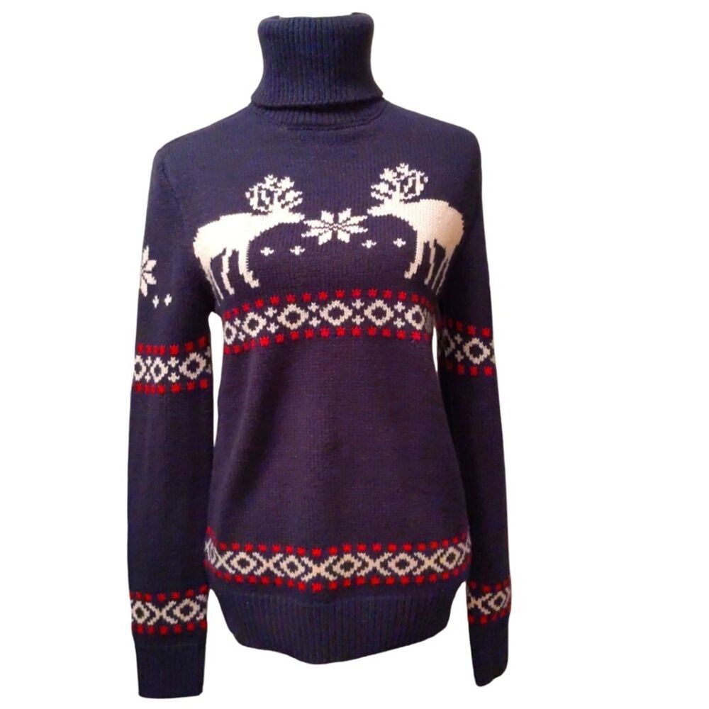 H&M Turtleneck Winter Nordic Sweater Moose XS